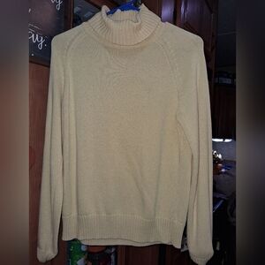 Pria Womens 100% Cotton Yellow Turtleneck Sweater In A Size Medium.